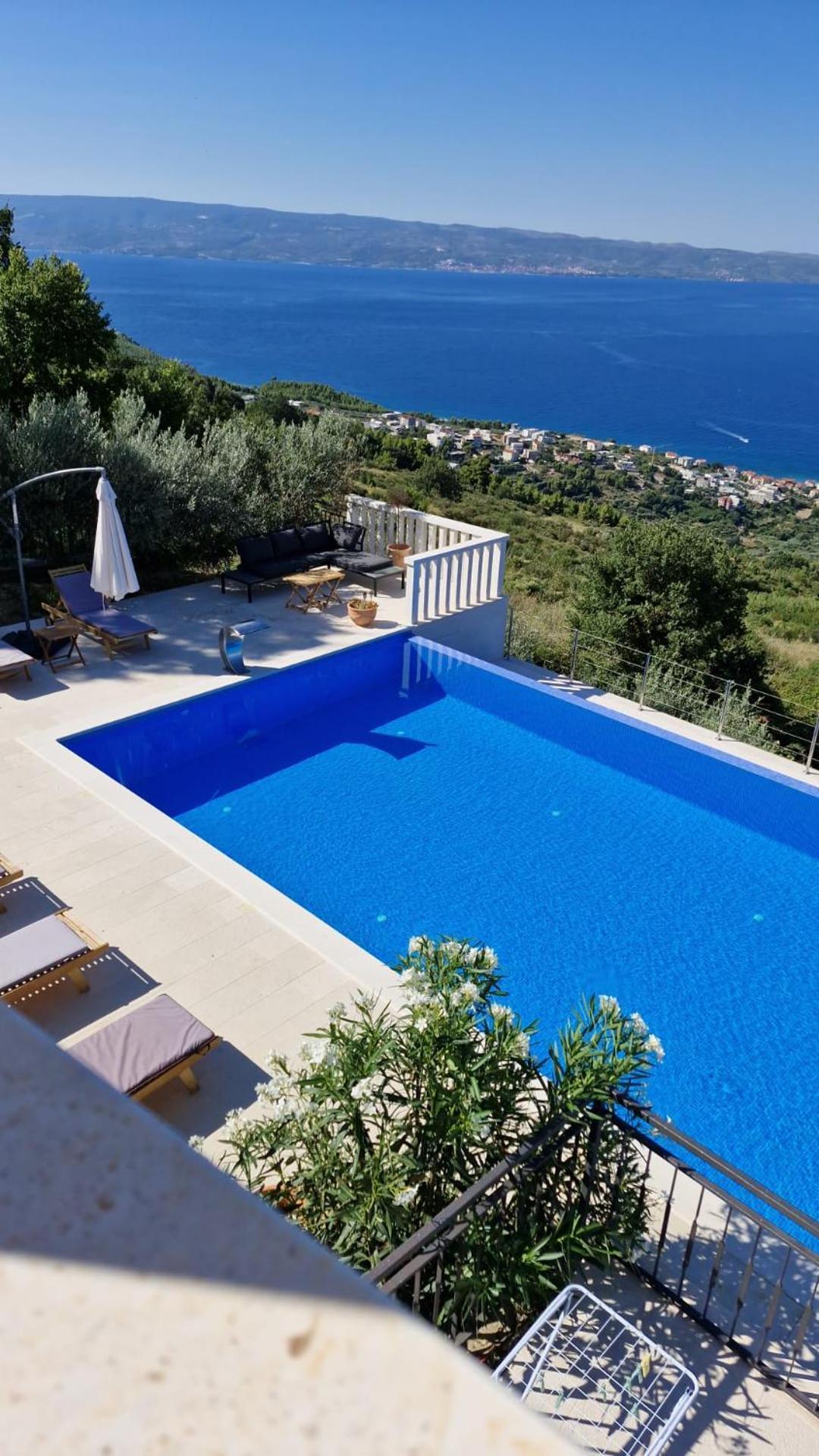 Sea View Luxury Apart Hotel Villa Conte With Swiming Pool And Romantic Spa Podstrana Exterior photo